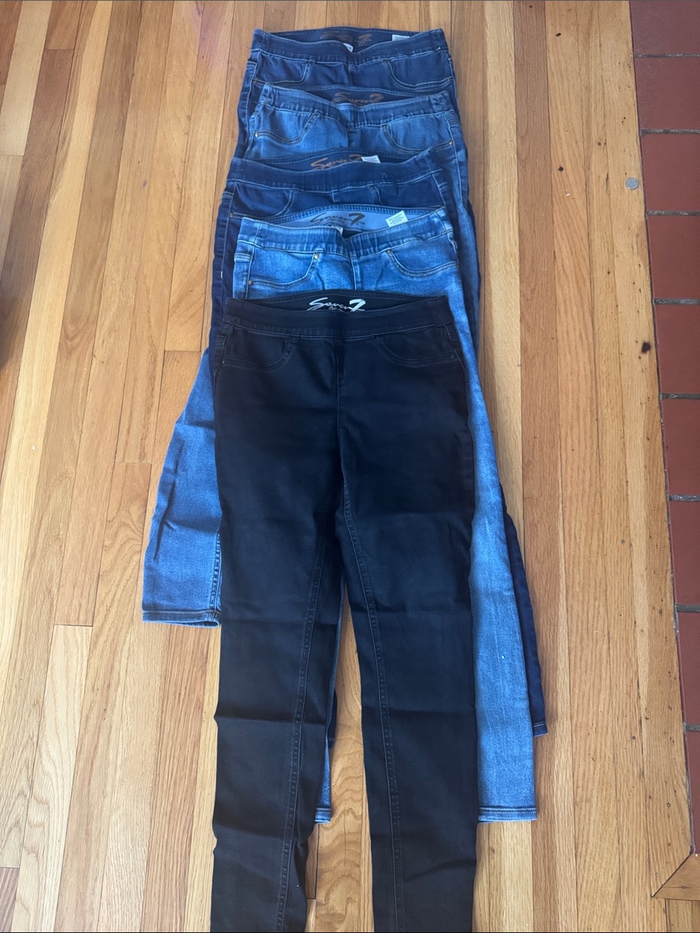Seven7 Women Jeans - Black and Blue Denim Stack